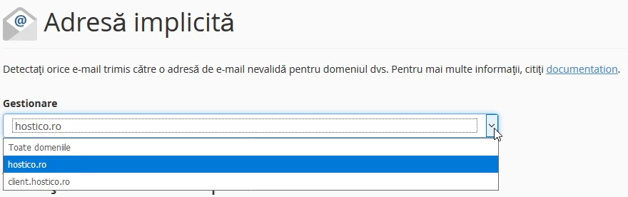 Configurare adresa e-mail pentru domeniu
