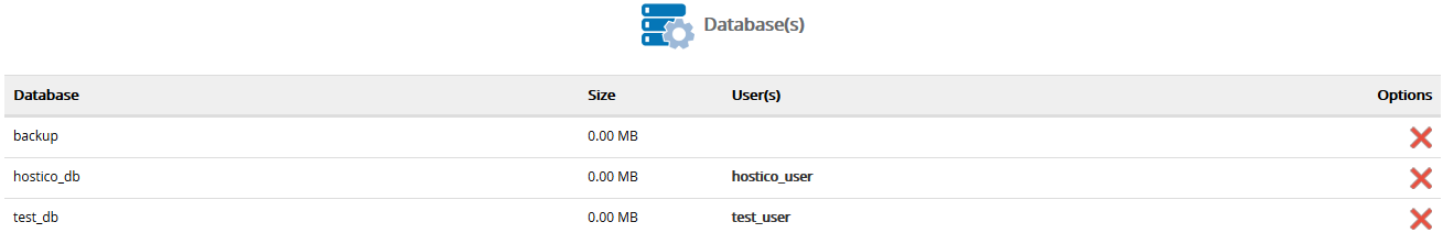 Afisare databases si utilizatori