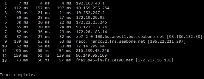 Raport ca traseul este liber pana la servarul final