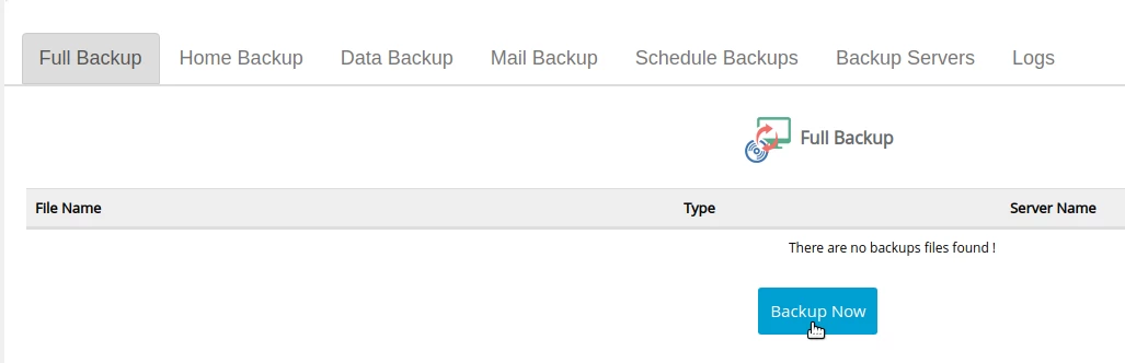 backup now webuzo backup