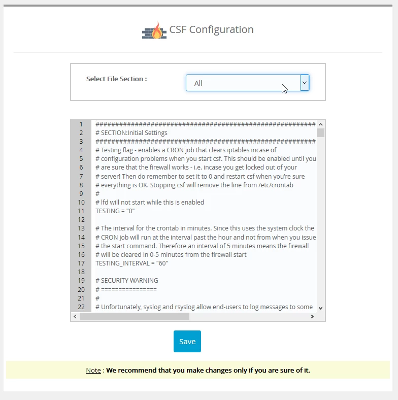 Editare fisier de configurare